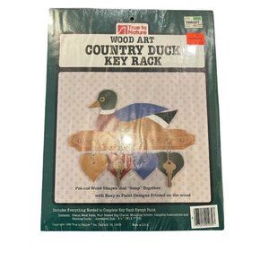 Vintage True to Nature Wood Art Country Duck Key Rack Kit New Old Stock
